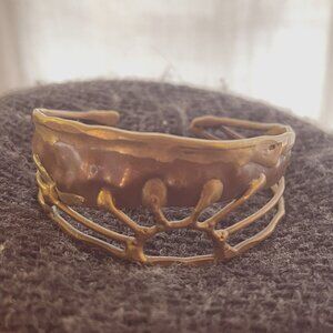 Artistic copper cuff handmade boho hippie copper welded jewelry california style